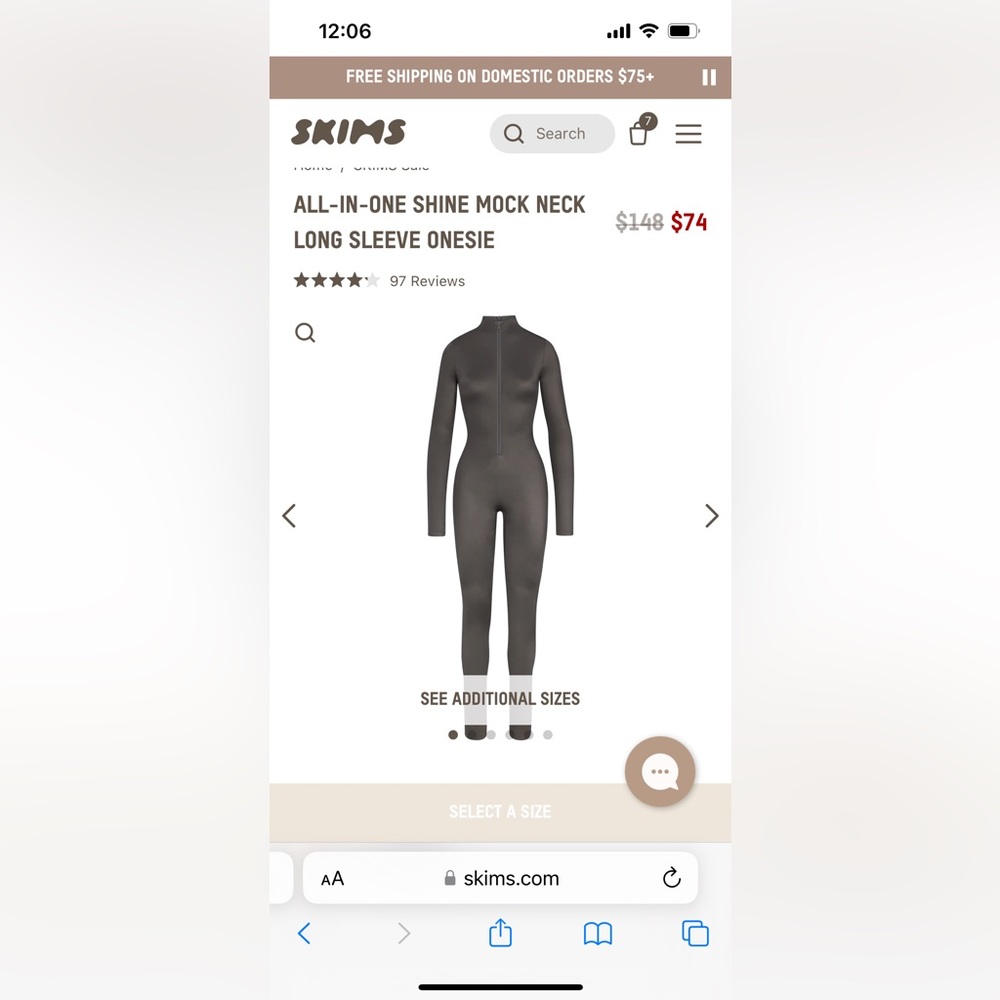 SKIMS full onesie NEW with tags